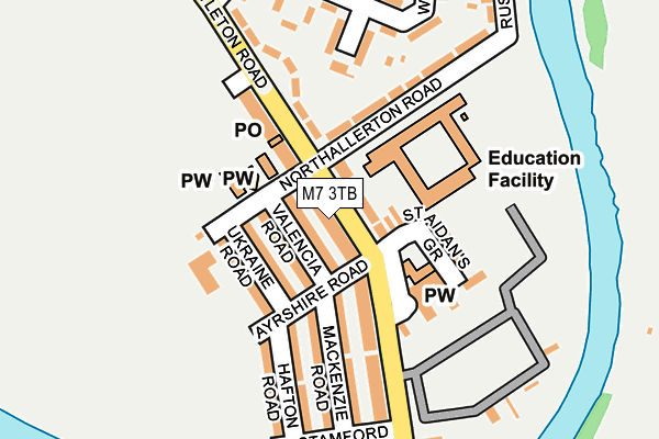 M7 3TB map - OS OpenMap – Local (Ordnance Survey)