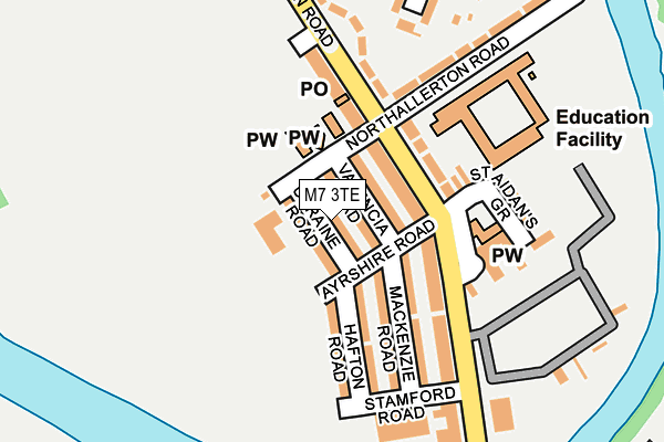 M7 3TE map - OS OpenMap – Local (Ordnance Survey)