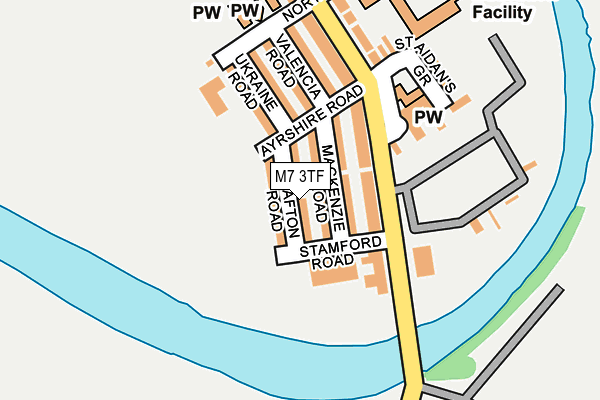 M7 3TF map - OS OpenMap – Local (Ordnance Survey)