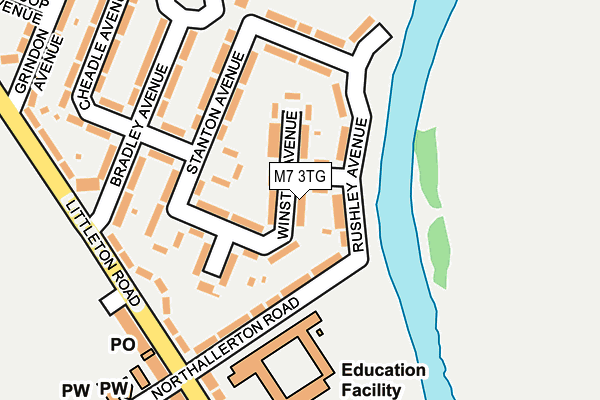 M7 3TG map - OS OpenMap – Local (Ordnance Survey)