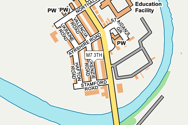 M7 3TH map - OS OpenMap – Local (Ordnance Survey)