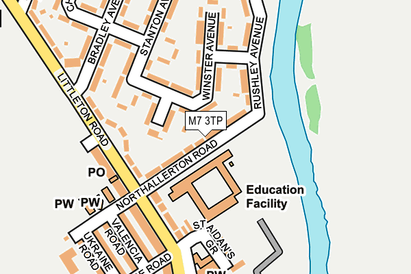 M7 3TP map - OS OpenMap – Local (Ordnance Survey)