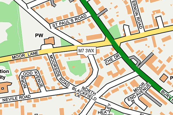 M7 3WX map - OS OpenMap – Local (Ordnance Survey)