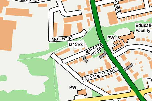 M7 3WZ map - OS OpenMap – Local (Ordnance Survey)