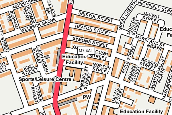 M7 4AL map - OS OpenMap – Local (Ordnance Survey)