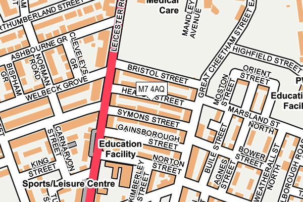 M7 4AQ map - OS OpenMap – Local (Ordnance Survey)