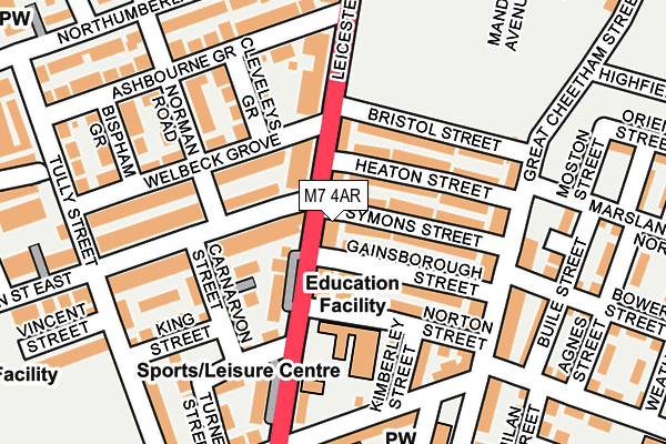 M7 4AR map - OS OpenMap – Local (Ordnance Survey)