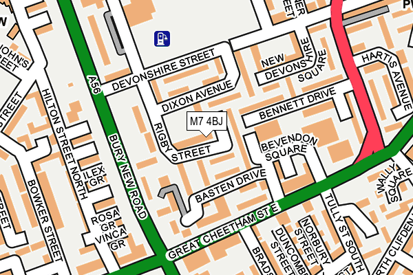 M7 4BJ map - OS OpenMap – Local (Ordnance Survey)
