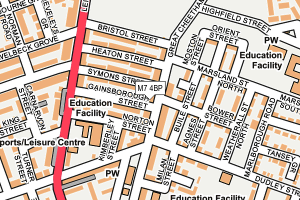 M7 4BP map - OS OpenMap – Local (Ordnance Survey)