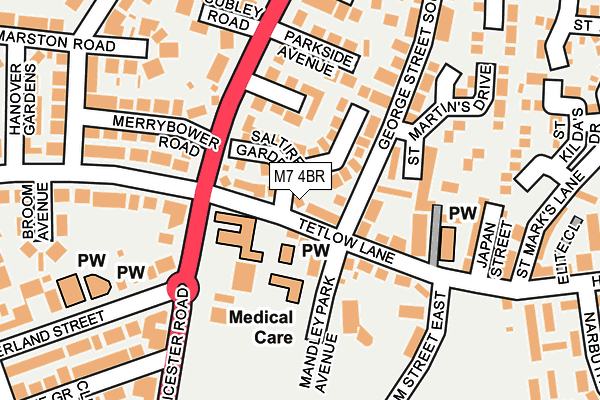 M7 4BR map - OS OpenMap – Local (Ordnance Survey)