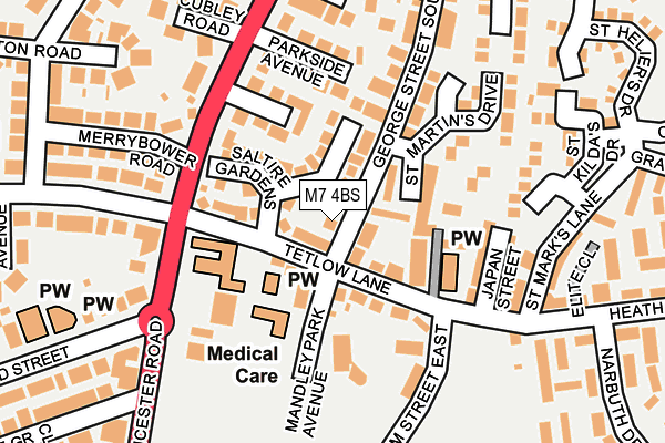 M7 4BS map - OS OpenMap – Local (Ordnance Survey)