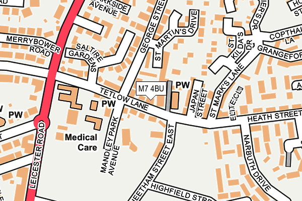 M7 4BU map - OS OpenMap – Local (Ordnance Survey)