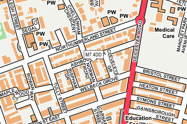 M7 4DD map - OS OpenMap – Local (Ordnance Survey)