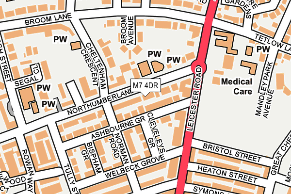 M7 4DR map - OS OpenMap – Local (Ordnance Survey)