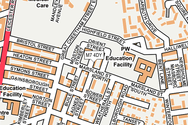 M7 4DY map - OS OpenMap – Local (Ordnance Survey)