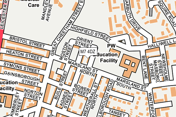 M7 4DZ map - OS OpenMap – Local (Ordnance Survey)