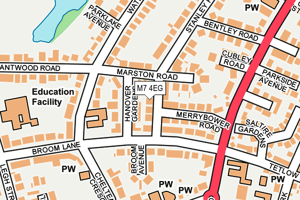 M7 4EG map - OS OpenMap – Local (Ordnance Survey)