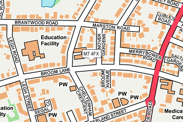 M7 4FX map - OS OpenMap – Local (Ordnance Survey)