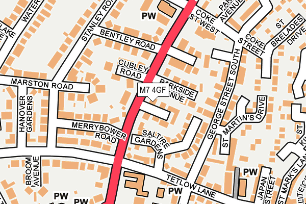 M7 4GF map - OS OpenMap – Local (Ordnance Survey)