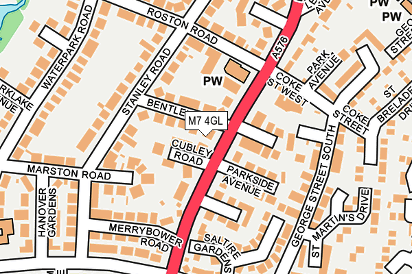 M7 4GL map - OS OpenMap – Local (Ordnance Survey)