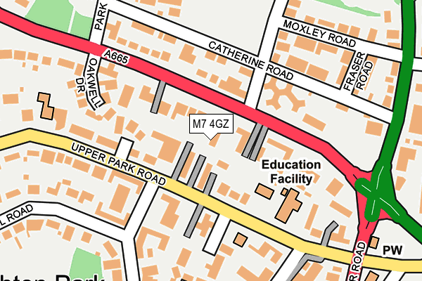 M7 4GZ map - OS OpenMap – Local (Ordnance Survey)