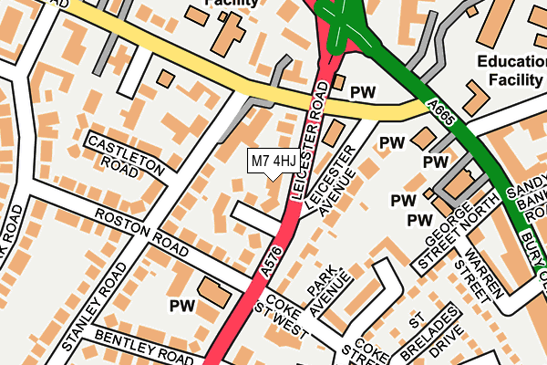 M7 4HJ map - OS OpenMap – Local (Ordnance Survey)