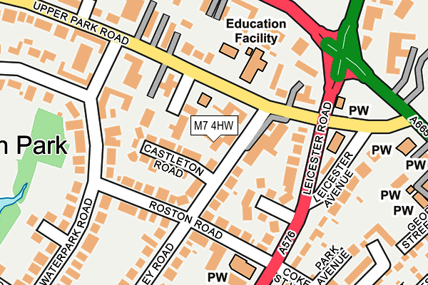M7 4HW map - OS OpenMap – Local (Ordnance Survey)