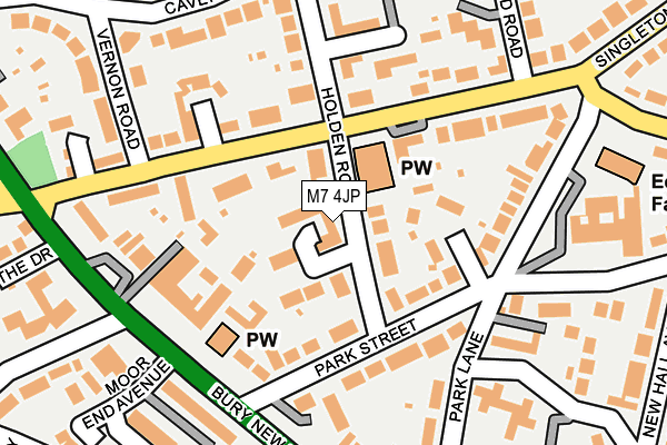 M7 4JP map - OS OpenMap – Local (Ordnance Survey)
