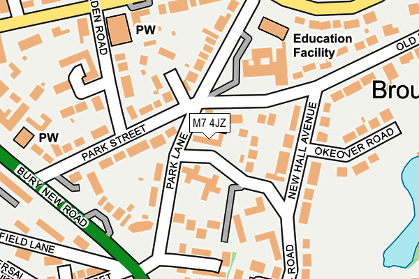 M7 4JZ map - OS OpenMap – Local (Ordnance Survey)