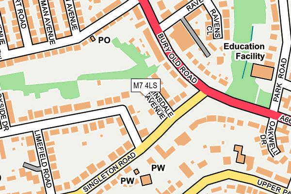 M7 4LS map - OS OpenMap – Local (Ordnance Survey)