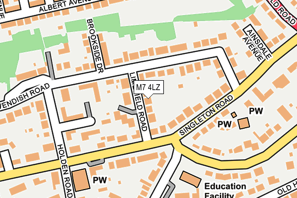 M7 4LZ map - OS OpenMap – Local (Ordnance Survey)