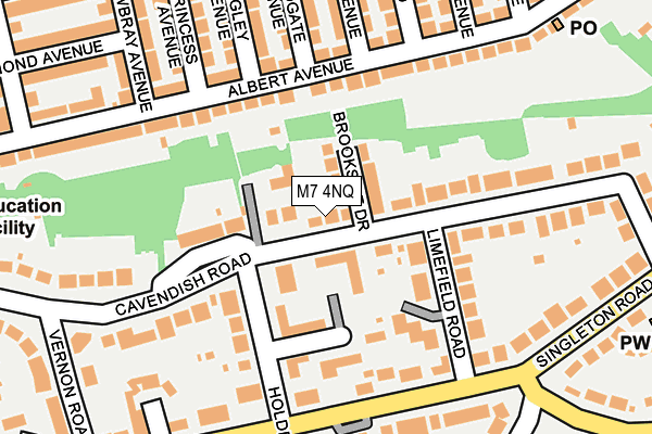 M7 4NQ map - OS OpenMap – Local (Ordnance Survey)