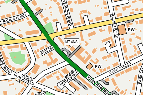 M7 4NS map - OS OpenMap – Local (Ordnance Survey)