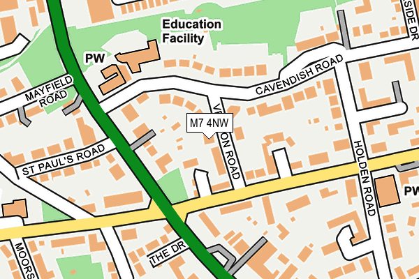 M7 4NW map - OS OpenMap – Local (Ordnance Survey)
