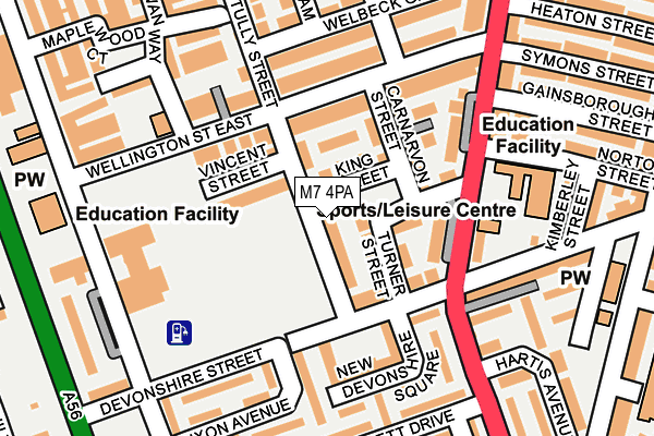 M7 4PA map - OS OpenMap – Local (Ordnance Survey)