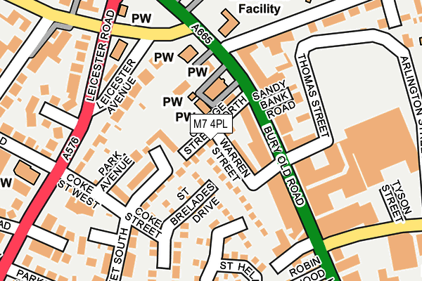 M7 4PL map - OS OpenMap – Local (Ordnance Survey)
