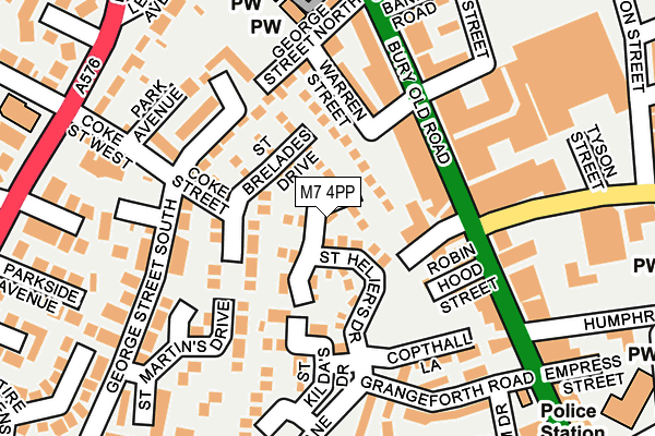 M7 4PP map - OS OpenMap – Local (Ordnance Survey)