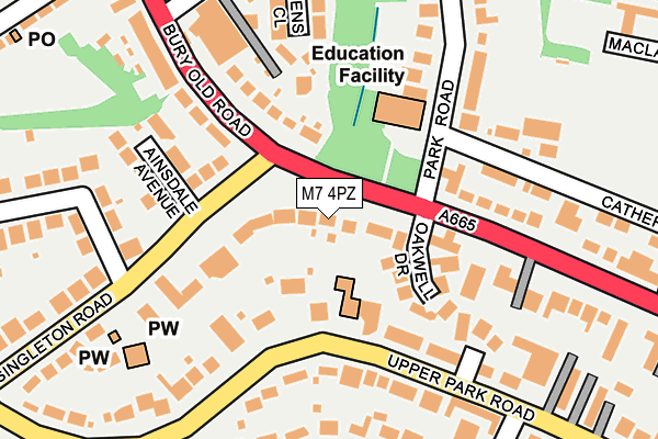 M7 4PZ map - OS OpenMap – Local (Ordnance Survey)