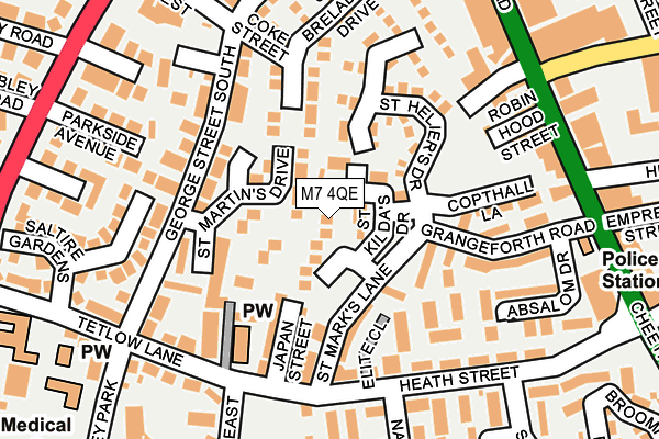 M7 4QE map - OS OpenMap – Local (Ordnance Survey)