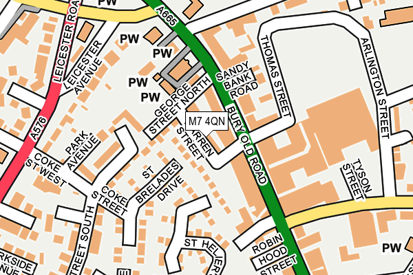 M7 4QN map - OS OpenMap – Local (Ordnance Survey)