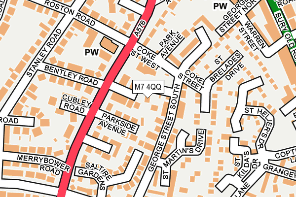 M7 4QQ map - OS OpenMap – Local (Ordnance Survey)