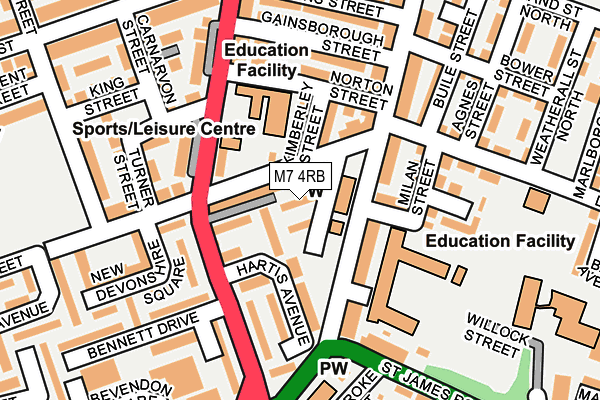 M7 4RB map - OS OpenMap – Local (Ordnance Survey)