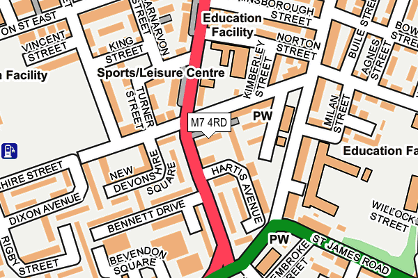 M7 4RD map - OS OpenMap – Local (Ordnance Survey)