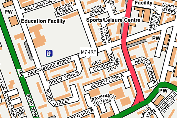 M7 4RF map - OS OpenMap – Local (Ordnance Survey)