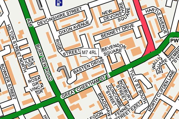 M7 4RL map - OS OpenMap – Local (Ordnance Survey)