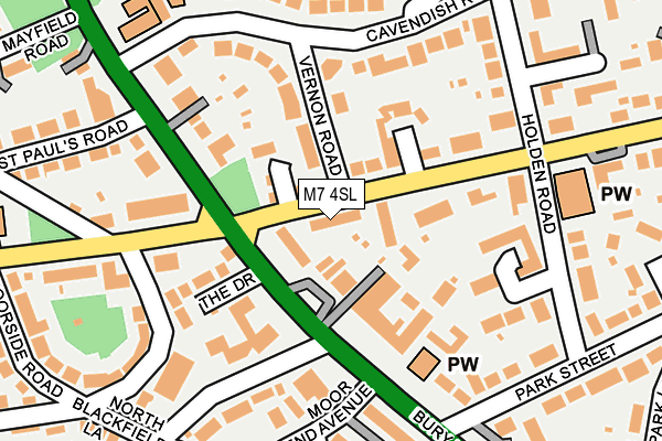 M7 4SL map - OS OpenMap – Local (Ordnance Survey)