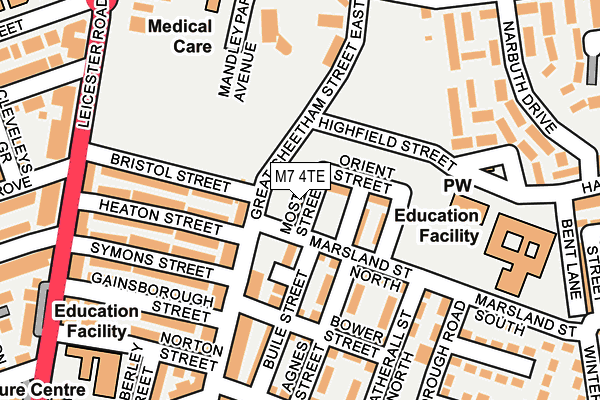 M7 4TE map - OS OpenMap – Local (Ordnance Survey)