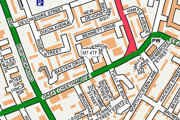 M7 4TF map - OS OpenMap – Local (Ordnance Survey)