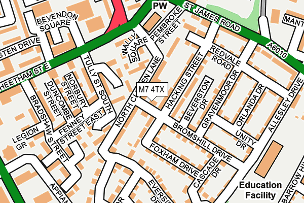 M7 4TX map - OS OpenMap – Local (Ordnance Survey)