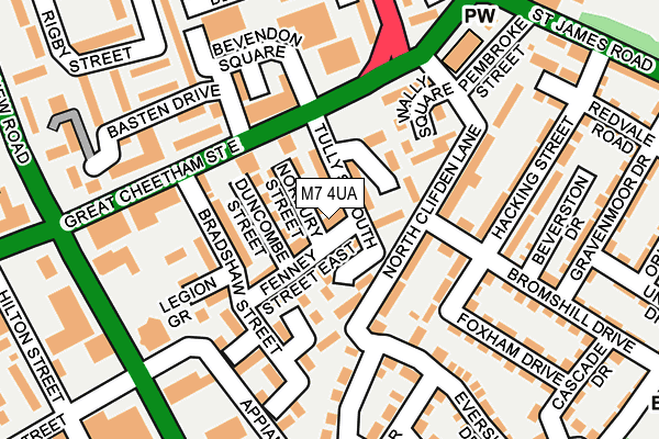 M7 4UA map - OS OpenMap – Local (Ordnance Survey)